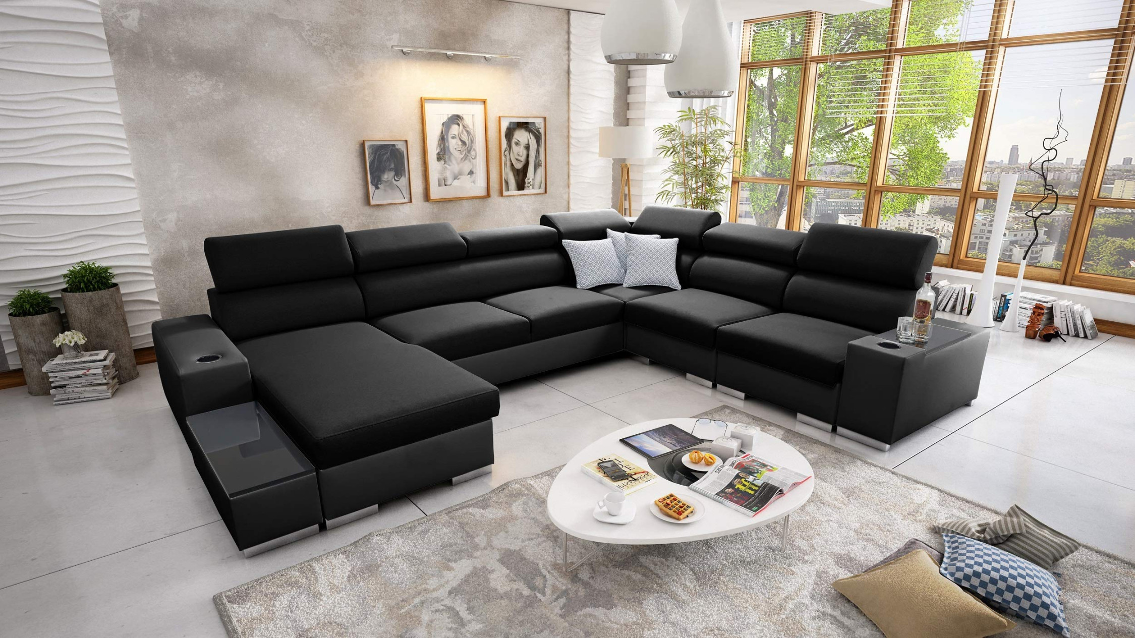 AllAll Wohnlandschaft Ecksofa Piano mit Schlaffunktion und